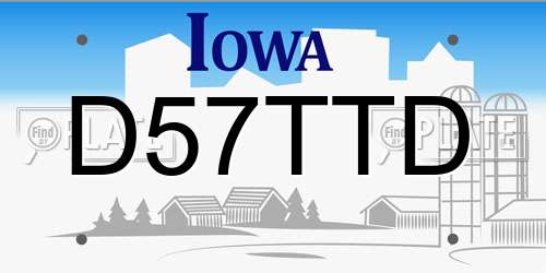 D57TTD Iowa License Plate