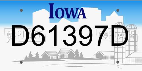 D61397D Iowa License Plate