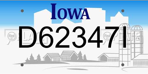 D62347I Iowa License Plate