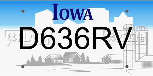 D636RV Iowa License Plate