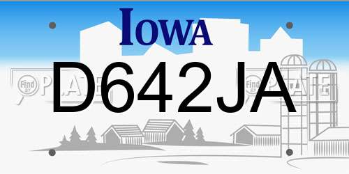 D642JA Iowa License Plate