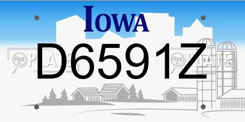 D6591Z Iowa License Plate