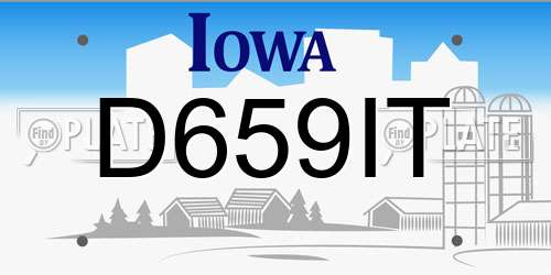 D659IT Iowa License Plate