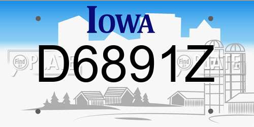 D6891Z Iowa License Plate