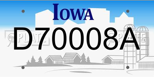 D70008A Iowa License Plate