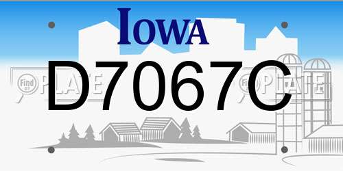 D7067C Iowa License Plate