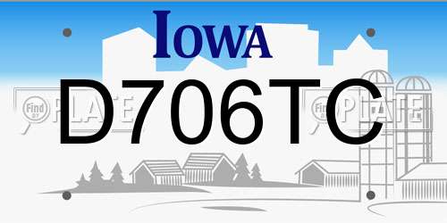 D706TC Iowa License Plate