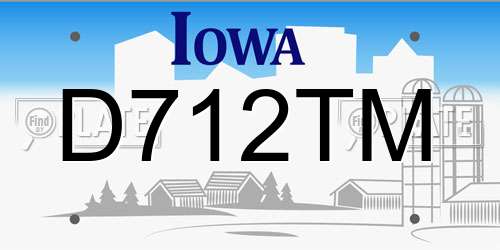 D712TM Iowa License Plate