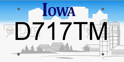 D717TM Iowa License Plate