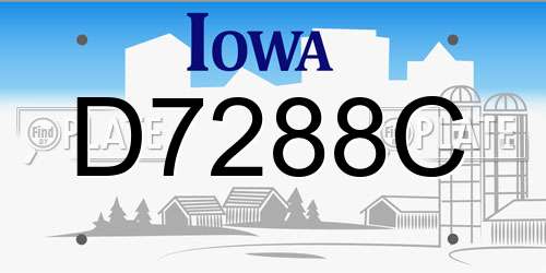 D7288C Iowa License Plate
