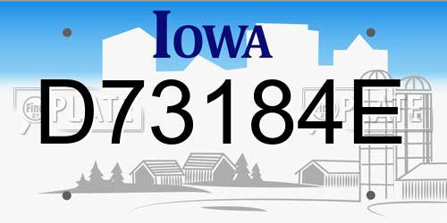 D73184E Iowa License Plate