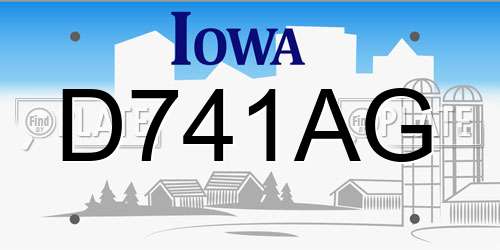 D741AG Iowa License Plate
