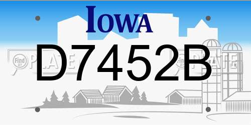 D7452B Iowa License Plate