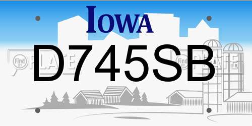 D745SB Iowa License Plate