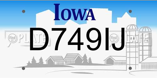 D749IJ Iowa License Plate