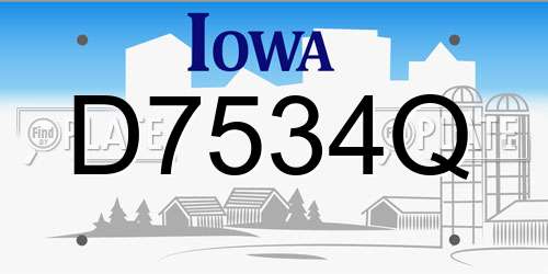 D7534Q Iowa License Plate
