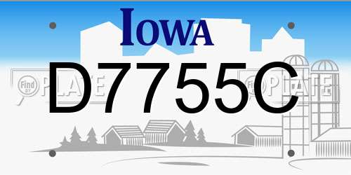 D7755C Iowa License Plate