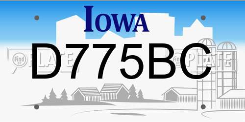 D775BC Iowa License Plate