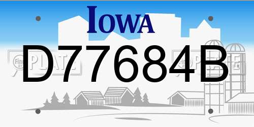 D77684B Iowa License Plate