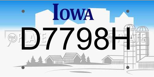 D7798H Iowa License Plate