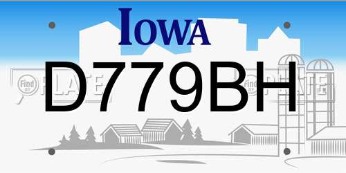 D779BH Iowa License Plate