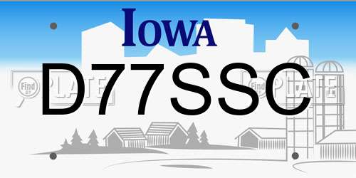 D77SSC Iowa License Plate