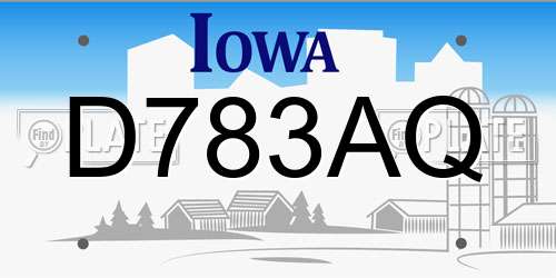 D783AQ Iowa License Plate
