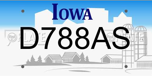 D788AS Iowa License Plate