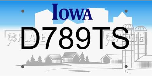 D789TS Iowa License Plate