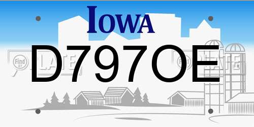 D797OE Iowa License Plate
