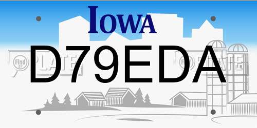 D79EDA Iowa License Plate