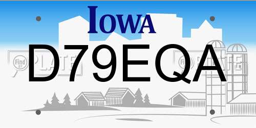 D79EQA Iowa License Plate