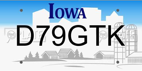 D79GTK Iowa License Plate