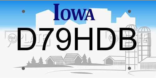 D79HDB Iowa License Plate