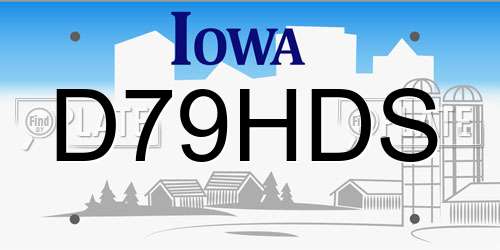 D79HDS Iowa License Plate