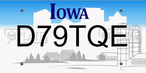 D79TQE Iowa License Plate