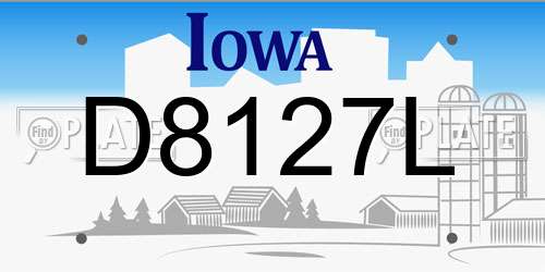 D8127L Iowa License Plate