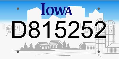 D815252 Iowa License Plate