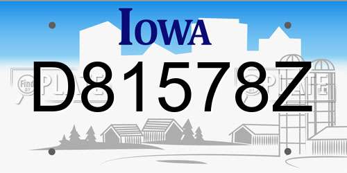 D81578Z Iowa License Plate