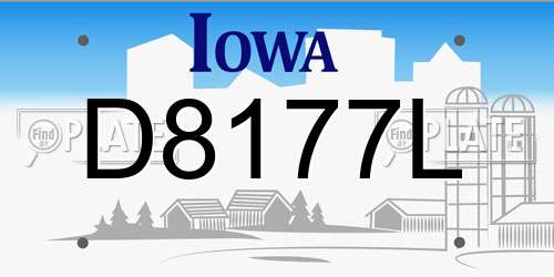 D8177L Iowa License Plate