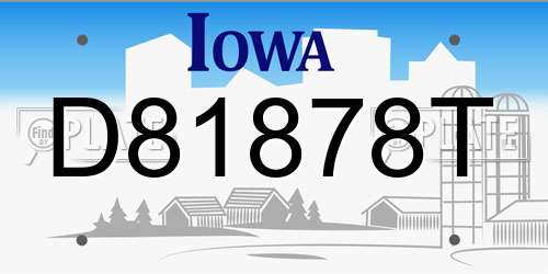 D81878T Iowa License Plate