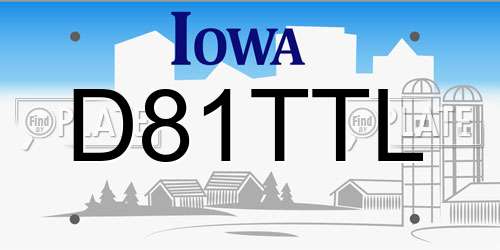 D81TTL Iowa License Plate