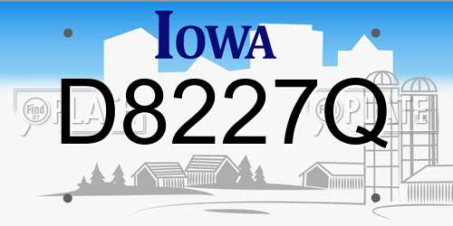 D8227Q Iowa License Plate