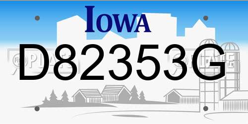 D82353G Iowa License Plate