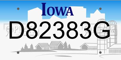 D82383G Iowa License Plate
