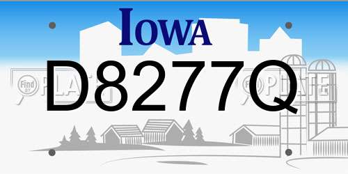 D8277Q Iowa License Plate