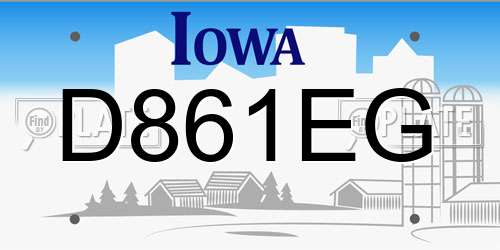 D861EG Iowa License Plate