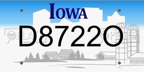 D8722O Iowa License Plate