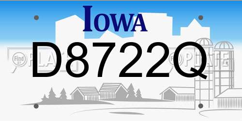 D8722Q Iowa License Plate