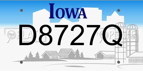 D8727Q Iowa License Plate
